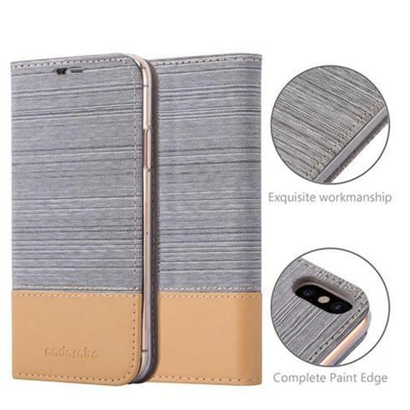Cadorabo Hülle kompatibel mit Apple iPhone X / XS Schutzhülle mit Magnetverschluss, Standfunktion und Kartenfach