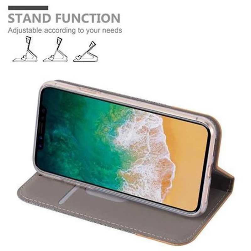 Cadorabo Hülle kompatibel mit Apple iPhone X / XS Schutzhülle mit Magnetverschluss, Standfunktion und Kartenfach