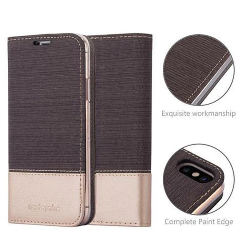 Cadorabo Hülle kompatibel mit Apple iPhone X / XS Schutzhülle mit Magnetverschluss, Standfunktion und Kartenfach