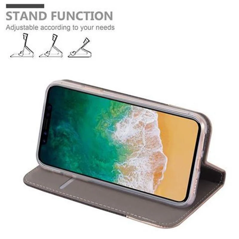 Cadorabo Hülle kompatibel mit Apple iPhone X / XS Schutzhülle mit Magnetverschluss, Standfunktion und Kartenfach