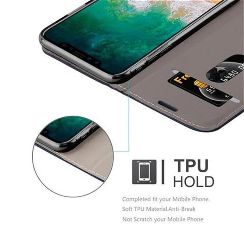 Cadorabo Hülle kompatibel mit Apple iPhone X / XS Schutzhülle mit Magnetverschluss, Standfunktion und Kartenfach