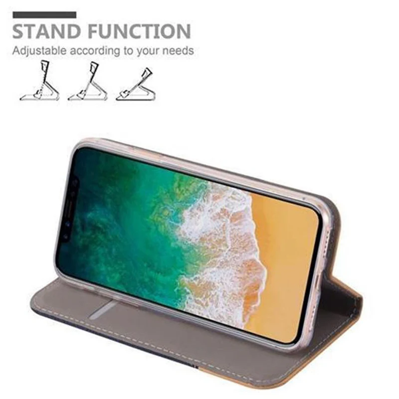 Cadorabo Hülle kompatibel mit Apple iPhone X / XS Schutzhülle mit Magnetverschluss, Standfunktion und Kartenfach