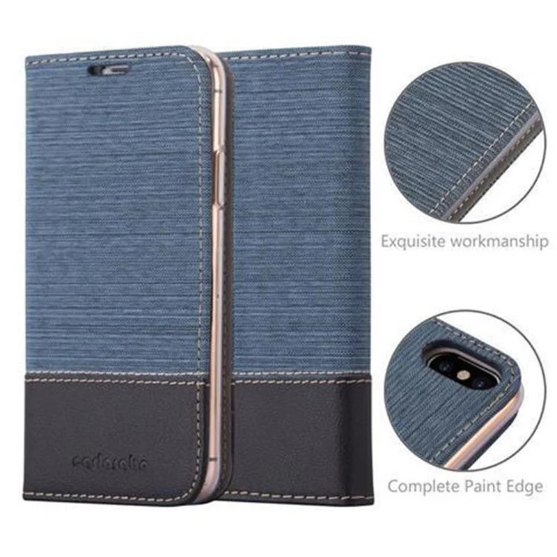 Cadorabo Hülle kompatibel mit Apple iPhone X / XS Schutzhülle mit Magnetverschluss, Standfunktion und Kartenfach