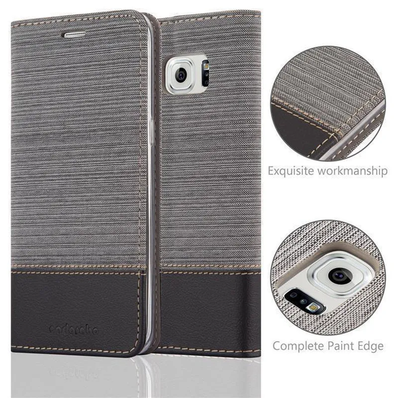 Cadorabo Hülle kompatibel mit Samsung Galaxy S6 EDGE PLUS Schutzhülle mit Magnetverschluss, Standfunktion und Kartenfach