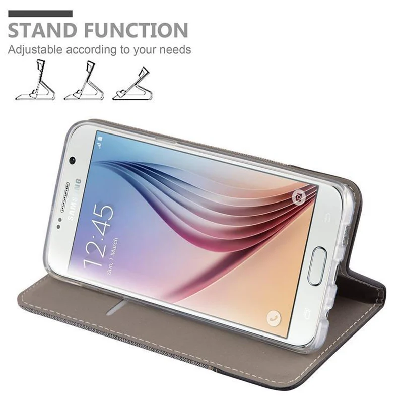 Cadorabo Hülle kompatibel mit Samsung Galaxy S6 EDGE PLUS Schutzhülle mit Magnetverschluss, Standfunktion und Kartenfach