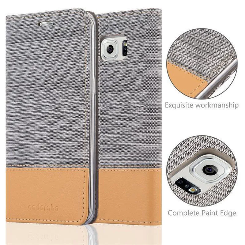 Cadorabo Hülle kompatibel mit Samsung Galaxy S6 EDGE PLUS Schutzhülle mit Magnetverschluss, Standfunktion und Kartenfach