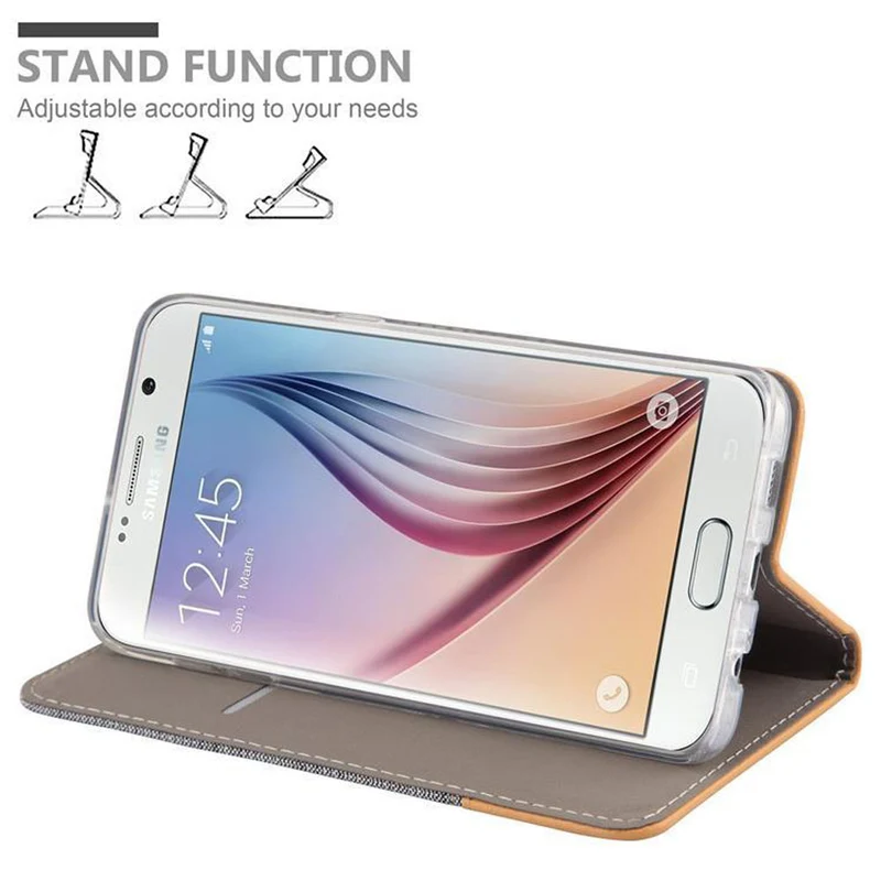Cadorabo Hülle kompatibel mit Samsung Galaxy S6 EDGE PLUS Schutzhülle mit Magnetverschluss, Standfunktion und Kartenfach