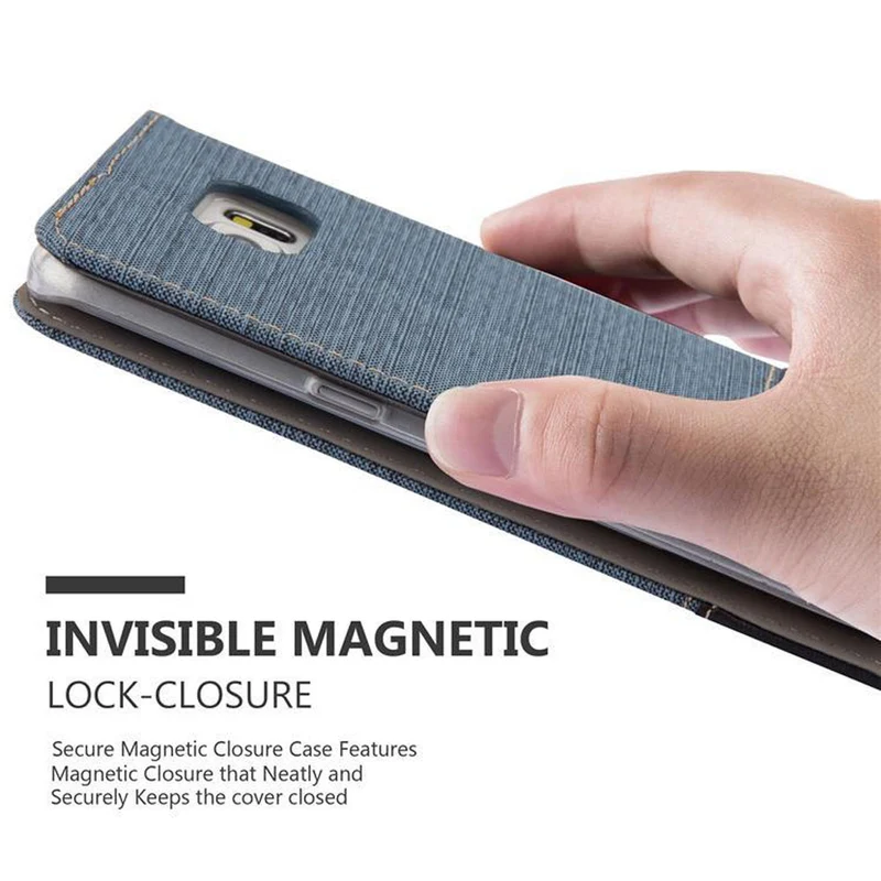 Cadorabo Hülle kompatibel mit Samsung Galaxy S6 EDGE PLUS Schutzhülle mit Magnetverschluss, Standfunktion und Kartenfach