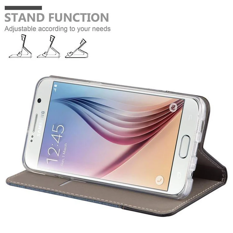 Cadorabo Hülle kompatibel mit Samsung Galaxy S6 EDGE PLUS Schutzhülle mit Magnetverschluss, Standfunktion und Kartenfach