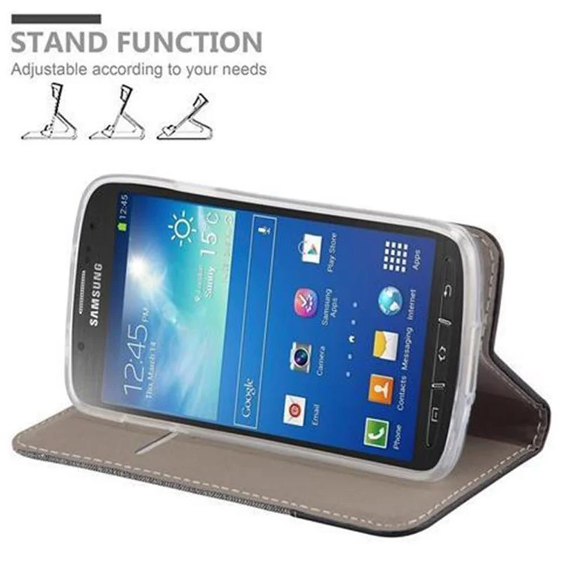Cadorabo Hülle kompatibel mit Samsung Galaxy S4 ACTIVE Schutzhülle mit Magnetverschluss, Standfunktion und Kartenfach