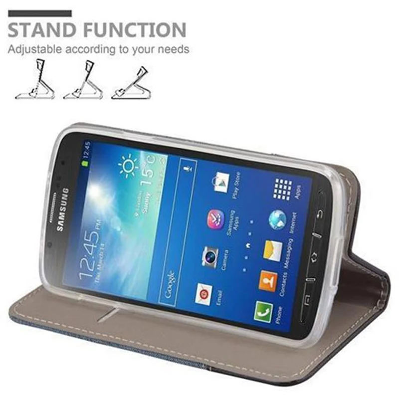 Cadorabo Hülle kompatibel mit Samsung Galaxy S4 ACTIVE Schutzhülle mit Magnetverschluss, Standfunktion und Kartenfach