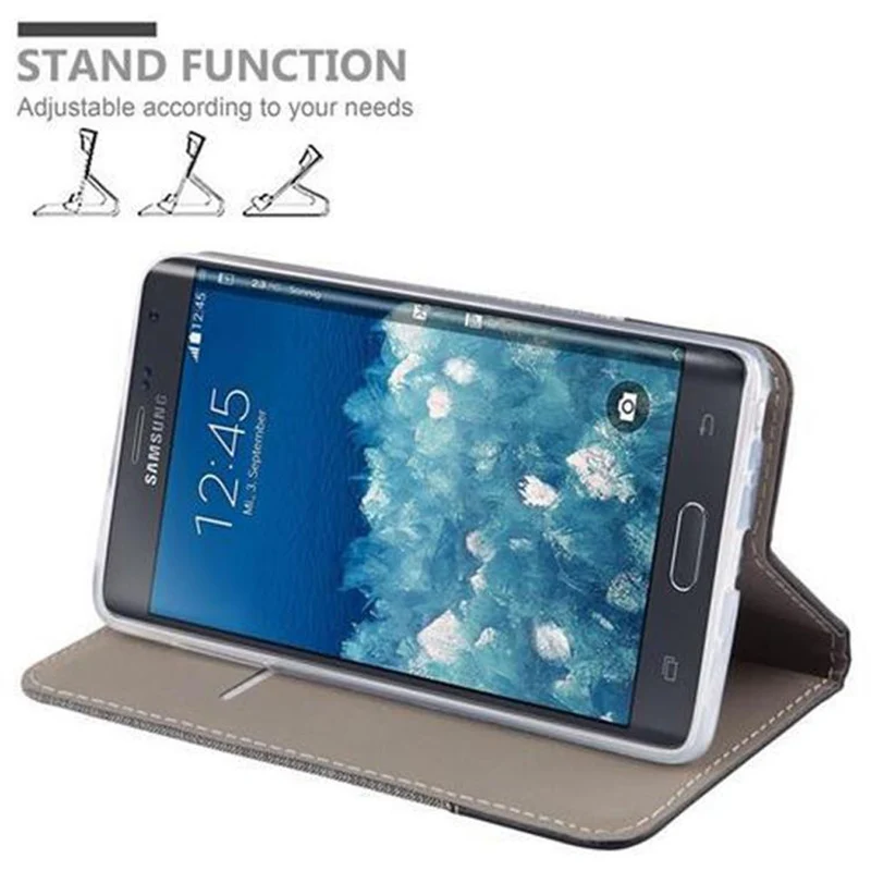 Cadorabo Hülle kompatibel mit Samsung Galaxy NOTE EDGE Schutzhülle mit Magnetverschluss, Standfunktion und Kartenfach