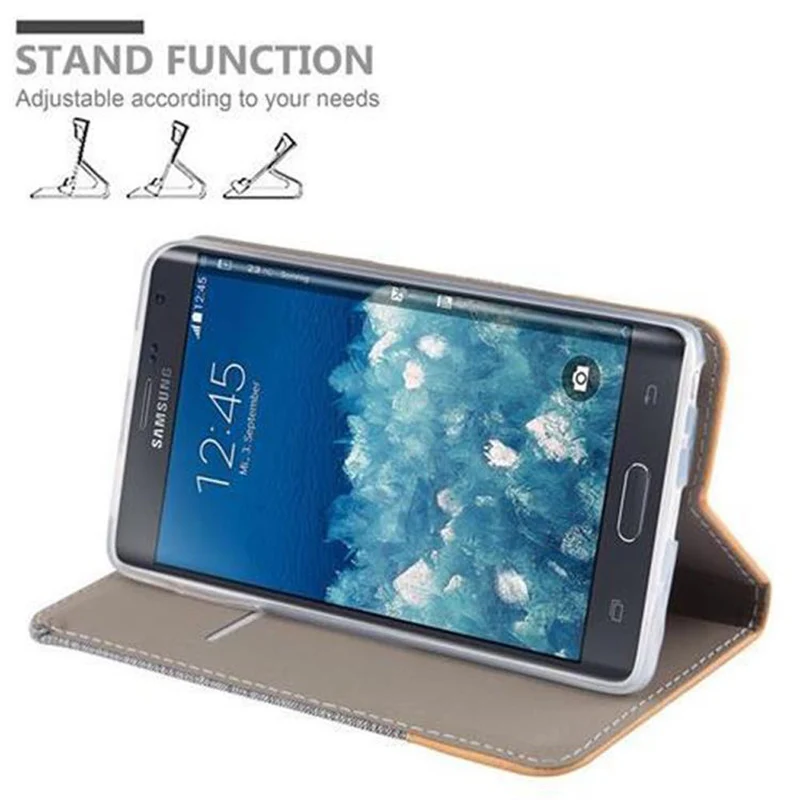 Cadorabo Hülle kompatibel mit Samsung Galaxy NOTE EDGE Schutzhülle mit Magnetverschluss, Standfunktion und Kartenfach