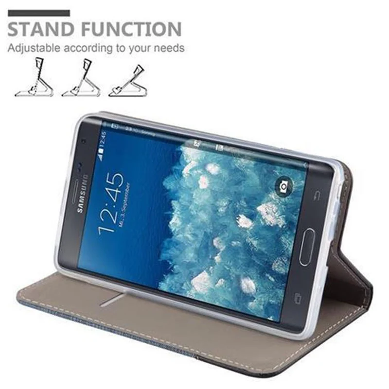 Cadorabo Hülle kompatibel mit Samsung Galaxy NOTE EDGE Schutzhülle mit Magnetverschluss, Standfunktion und Kartenfach