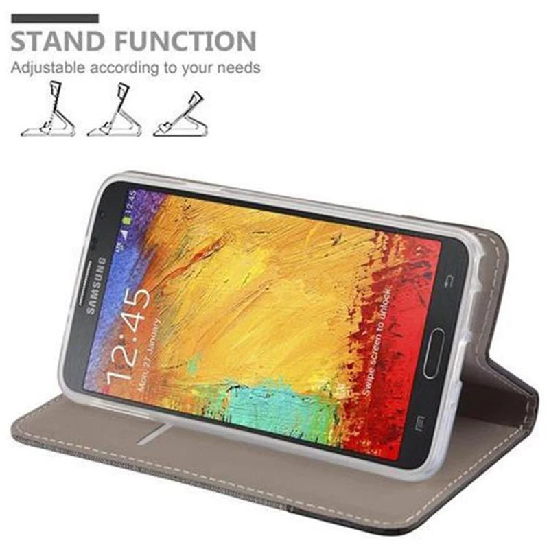 Cadorabo Hülle kompatibel mit Samsung Galaxy NOTE 3 NEO Schutzhülle mit Magnetverschluss, Standfunktion und Kartenfach