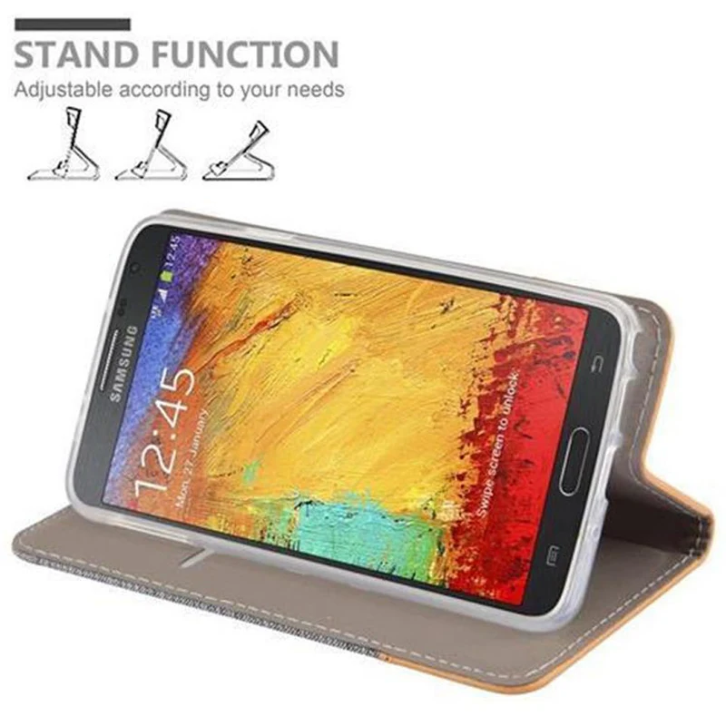 Cadorabo Hülle kompatibel mit Samsung Galaxy NOTE 3 NEO Schutzhülle mit Magnetverschluss, Standfunktion und Kartenfach