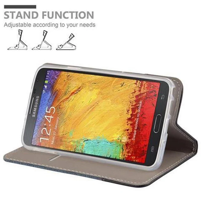Cadorabo Hülle kompatibel mit Samsung Galaxy NOTE 3 NEO Schutzhülle mit Magnetverschluss, Standfunktion und Kartenfach