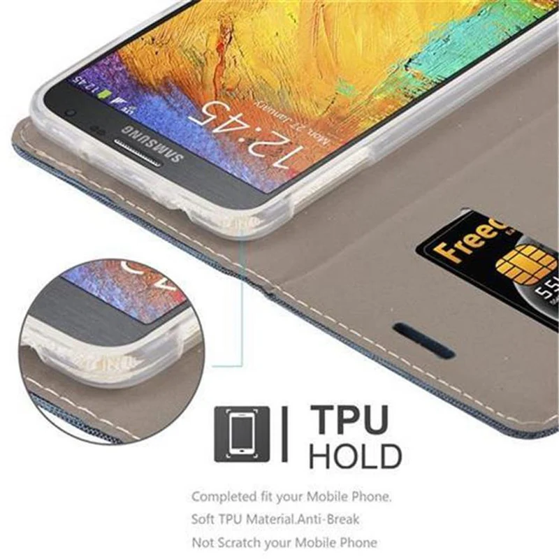 Cadorabo Hülle kompatibel mit Samsung Galaxy NOTE 3 NEO Schutzhülle mit Magnetverschluss, Standfunktion und Kartenfach