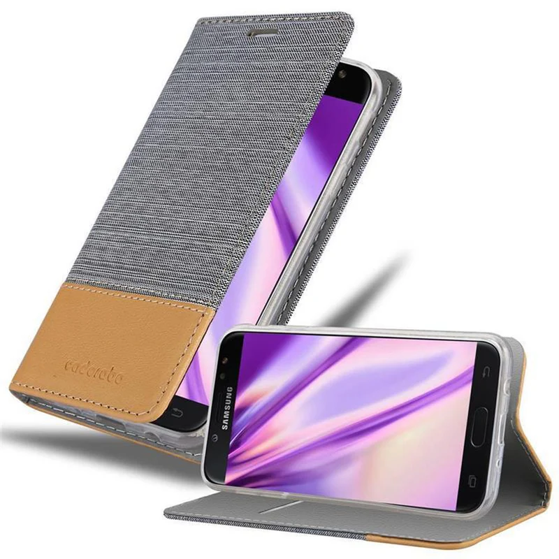 Cadorabo Hülle kompatibel mit Samsung Galaxy J7 2017 / J7 PRO Schutzhülle mit Magnetverschluss, Standfunktion und Kartenfach