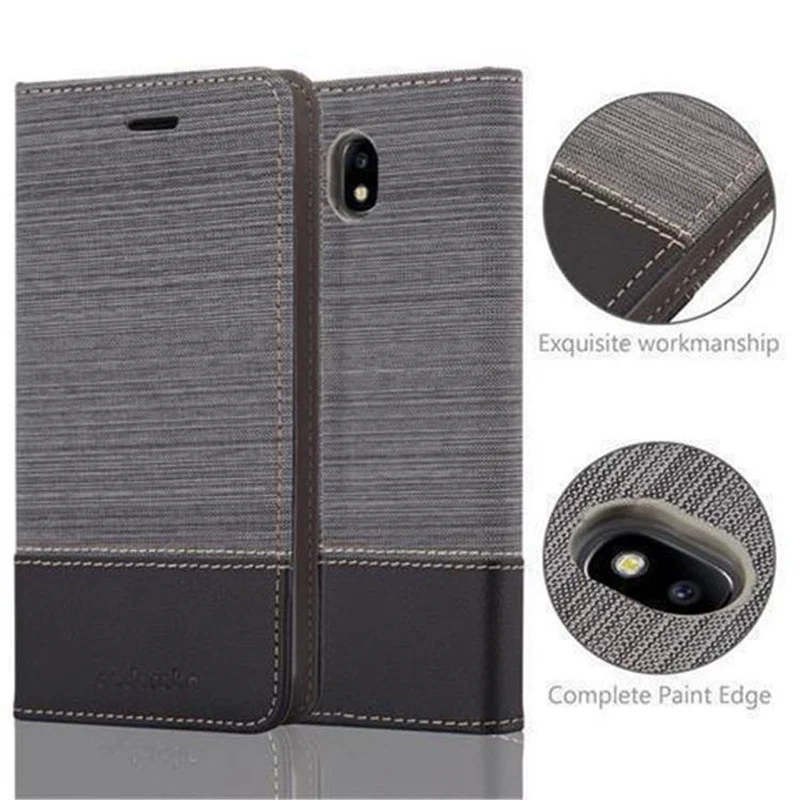 Cadorabo Hülle kompatibel mit Samsung Galaxy J7 2017 / J7 PRO Schutzhülle mit Magnetverschluss, Standfunktion und Kartenfach