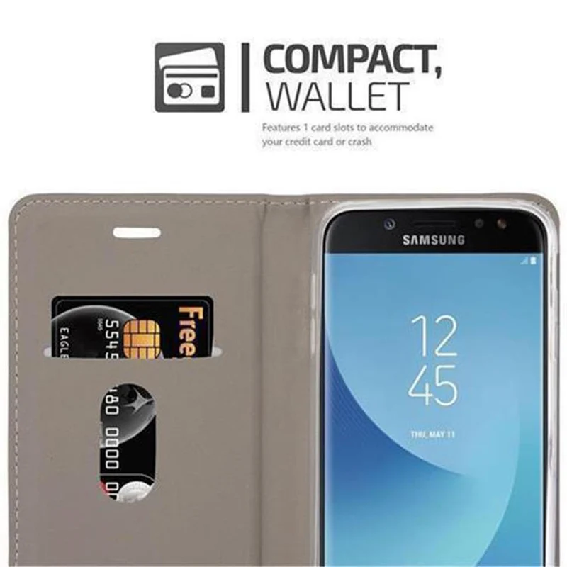 Cadorabo Hülle kompatibel mit Samsung Galaxy J7 2017 / J7 PRO Schutzhülle mit Magnetverschluss, Standfunktion und Kartenfach