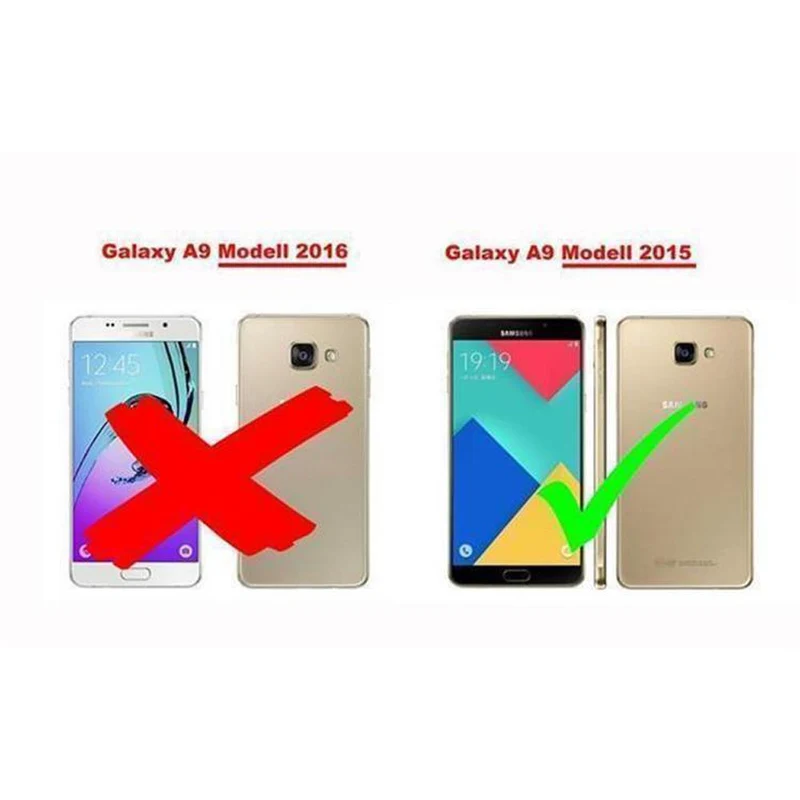 Cadorabo Hülle kompatibel mit Samsung Galaxy A9 2016 Schutzhülle mit Magnetverschluss, Standfunktion und Kartenfach