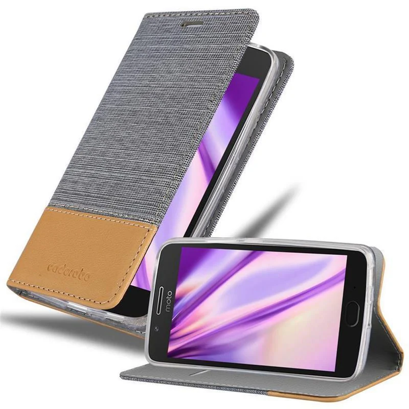 Cadorabo Hülle kompatibel mit Motorola MOTO G5 PLUS Schutzhülle mit Magnetverschluss, Standfunktion und Kartenfach