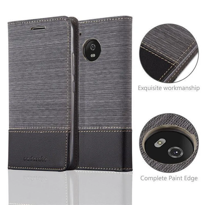 Cadorabo Hülle kompatibel mit Motorola MOTO G5 PLUS Schutzhülle mit Magnetverschluss, Standfunktion und Kartenfach