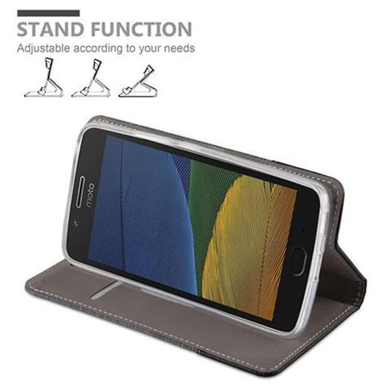 Cadorabo Hülle kompatibel mit Motorola MOTO G5 Schutzhülle mit Magnetverschluss, Standfunktion und Kartenfach