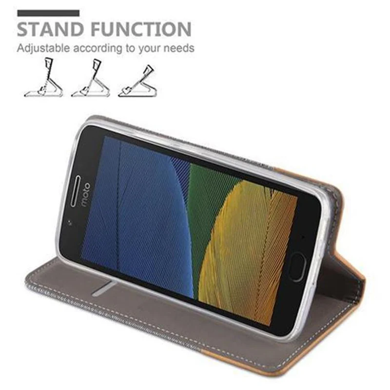 Cadorabo Hülle kompatibel mit Motorola MOTO G5 Schutzhülle mit Magnetverschluss, Standfunktion und Kartenfach