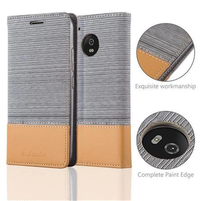Cadorabo Hülle kompatibel mit Motorola MOTO G5 Schutzhülle mit Magnetverschluss, Standfunktion und Kartenfach