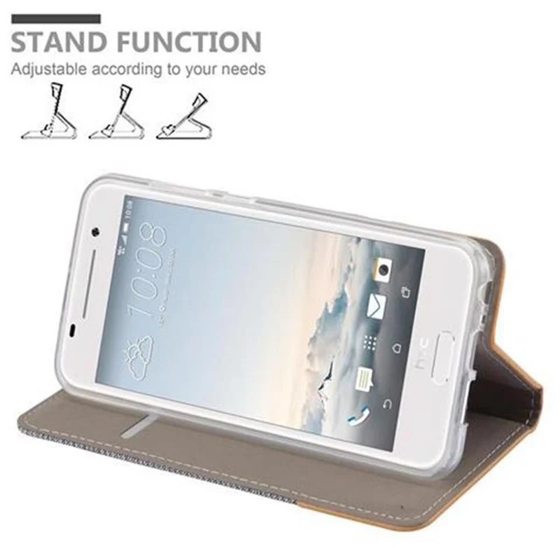 Cadorabo Hülle kompatibel mit HTC ONE A9 Schutzhülle mit Magnetverschluss, Standfunktion und Kartenfach