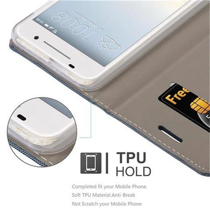 Cadorabo Hülle kompatibel mit HTC ONE A9 Schutzhülle mit Magnetverschluss, Standfunktion und Kartenfach