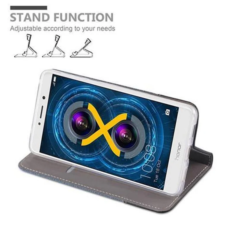 Cadorabo Hülle kompatibel mit Huawei MATE 9 LITE / GR5 2017 / Honor 6X Schutzhülle mit Magnetverschluss, Standfunktion und Kartenfach