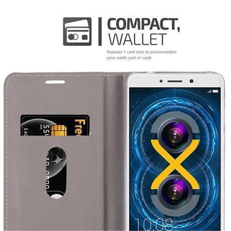 Cadorabo Hülle kompatibel mit Huawei MATE 9 LITE / GR5 2017 / Honor 6X Schutzhülle mit Magnetverschluss, Standfunktion und Kartenfach
