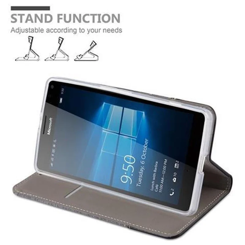 Cadorabo Hülle kompatibel mit Nokia Lumia 950 XL Schutzhülle mit Magnetverschluss, Standfunktion und Kartenfach