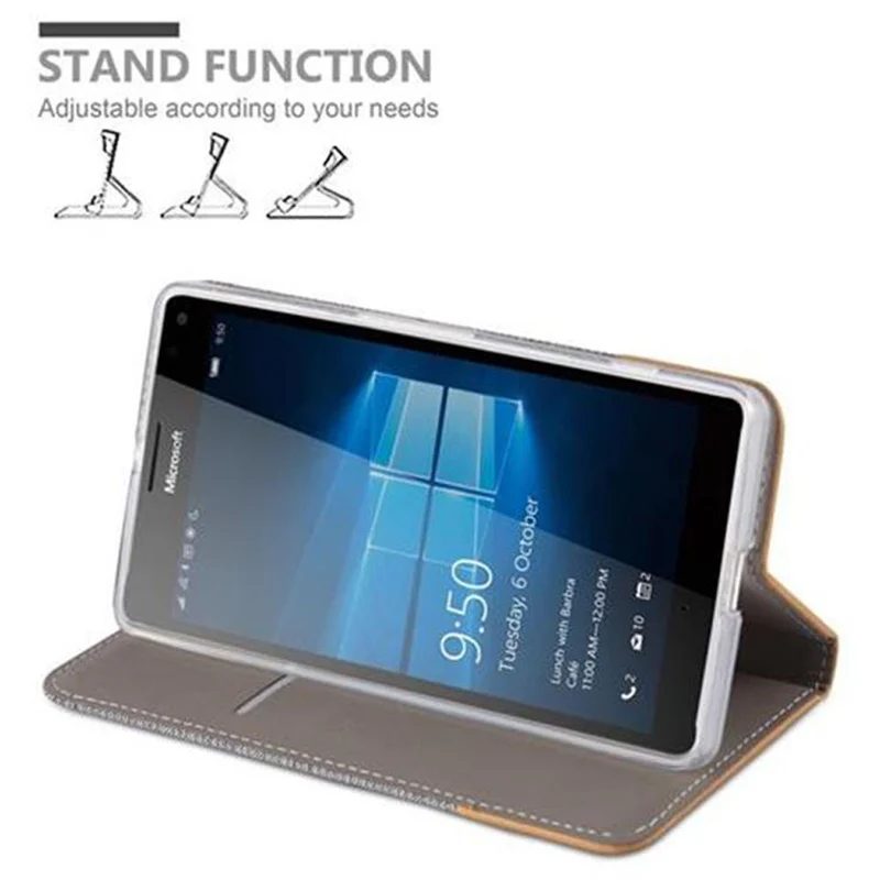 Cadorabo Hülle kompatibel mit Nokia Lumia 950 XL Schutzhülle mit Magnetverschluss, Standfunktion und Kartenfach