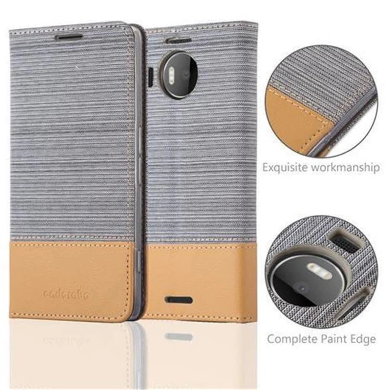 Cadorabo Hülle kompatibel mit Nokia Lumia 950 XL Schutzhülle mit Magnetverschluss, Standfunktion und Kartenfach