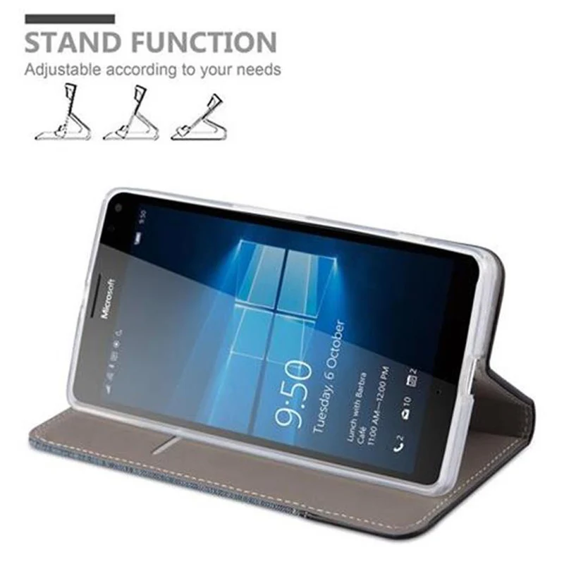 Cadorabo Hülle kompatibel mit Nokia Lumia 950 XL Schutzhülle mit Magnetverschluss, Standfunktion und Kartenfach