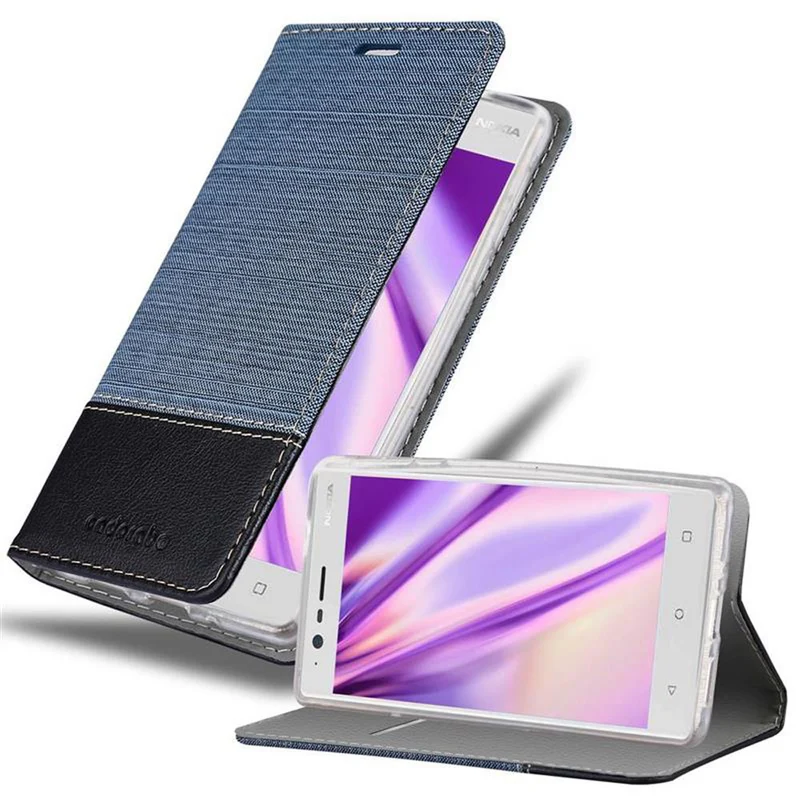 Cadorabo Hülle kompatibel mit Nokia 3 2017 Schutzhülle mit Magnetverschluss, Standfunktion und Kartenfach