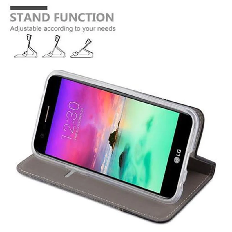 Cadorabo Hülle kompatibel mit LG K10 2017 Schutzhülle mit Magnetverschluss, Standfunktion und Kartenfach