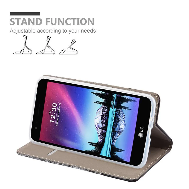 Cadorabo Hülle kompatibel mit LG K4 2017 Schutzhülle mit Magnetverschluss, Standfunktion und Kartenfach