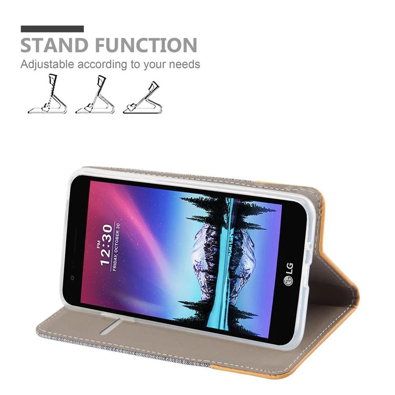 Cadorabo Hülle kompatibel mit LG K4 2017 Schutzhülle mit Magnetverschluss, Standfunktion und Kartenfach
