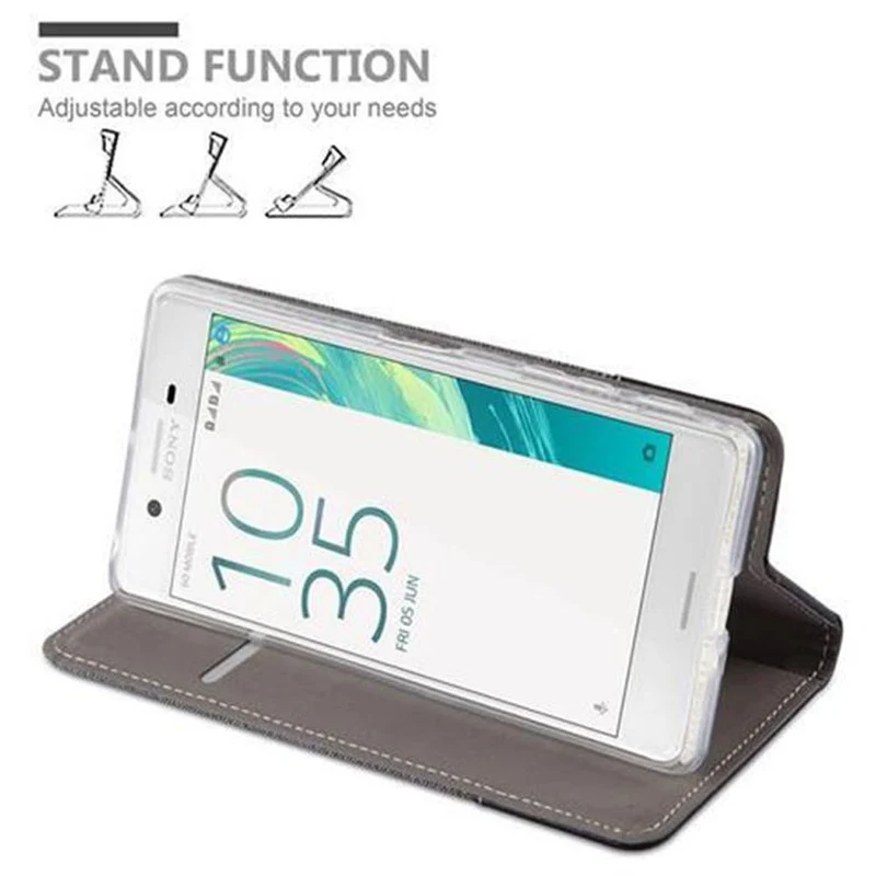 Cadorabo Hülle kompatibel mit Sony Xperia X Schutzhülle mit Magnetverschluss, Standfunktion und Kartenfach