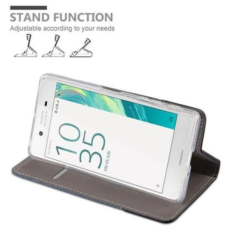 Cadorabo Hülle kompatibel mit Sony Xperia X Schutzhülle mit Magnetverschluss, Standfunktion und Kartenfach