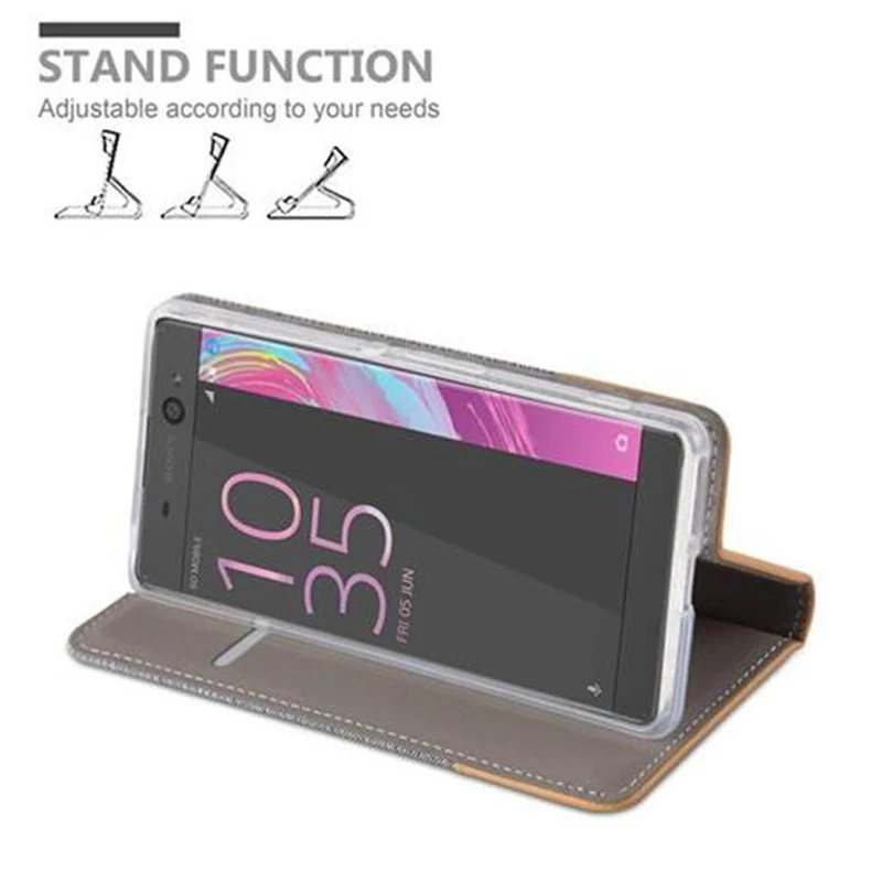 Cadorabo Hülle kompatibel mit Sony Xperia XA Schutzhülle mit Magnetverschluss, Standfunktion und Kartenfach