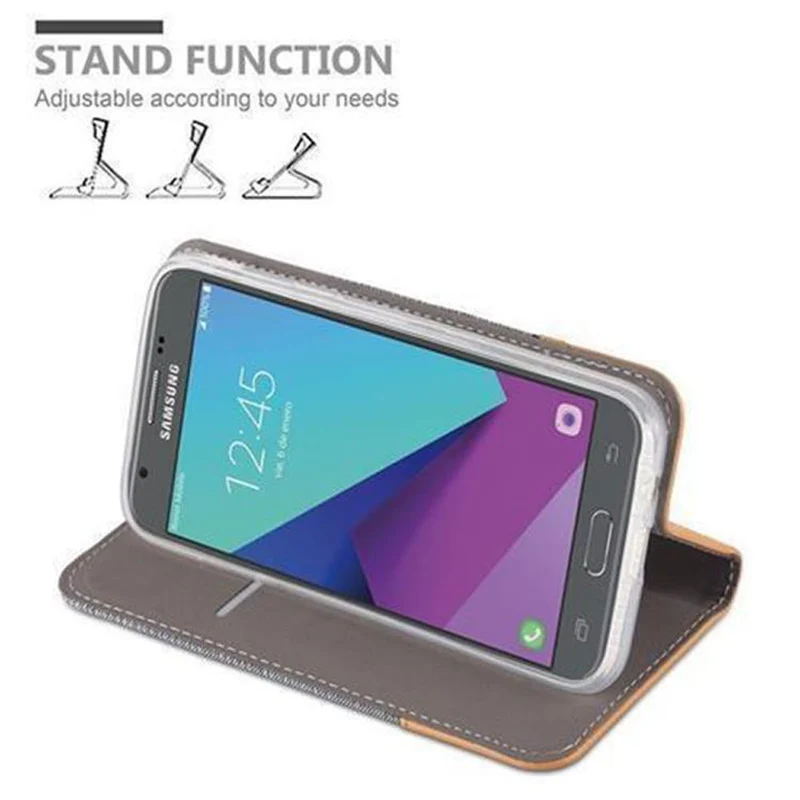 Cadorabo Hülle kompatibel mit Samsung Galaxy J7 2017 US Version Schutzhülle mit Magnetverschluss, Standfunktion und Kartenfach