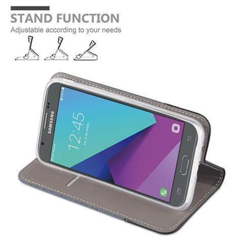 Cadorabo Hülle kompatibel mit Samsung Galaxy J5 2017 US Version Schutzhülle mit Magnetverschluss, Standfunktion und Kartenfach