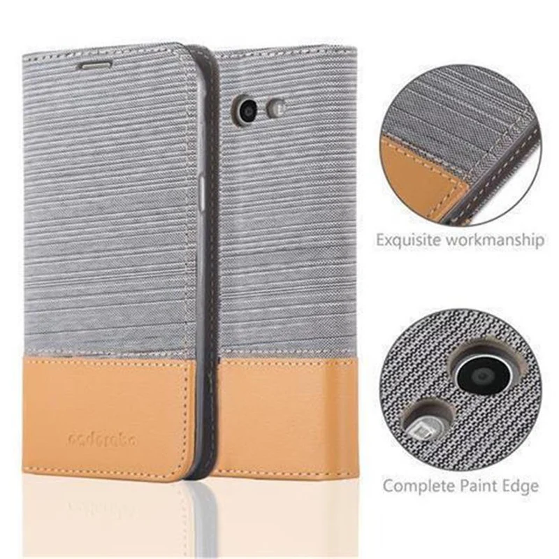 Cadorabo Hülle kompatibel mit Samsung Galaxy J3 2017 US Version Schutzhülle mit Magnetverschluss, Standfunktion und Kartenfach