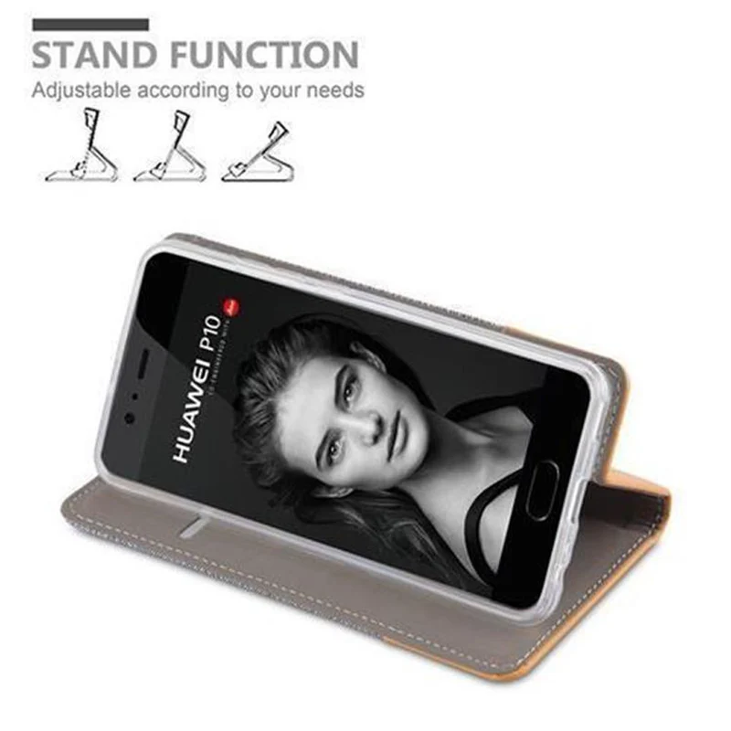 Cadorabo Hülle kompatibel mit Huawei P10 PLUS Schutzhülle mit Magnetverschluss, Standfunktion und Kartenfach